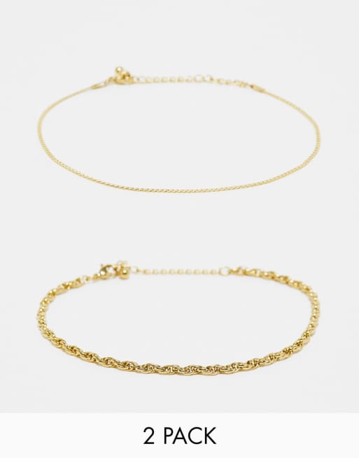 Reclaimed Vintage - Uniseks enkelschakelketting van waterbestendig roestvrij staal in goud