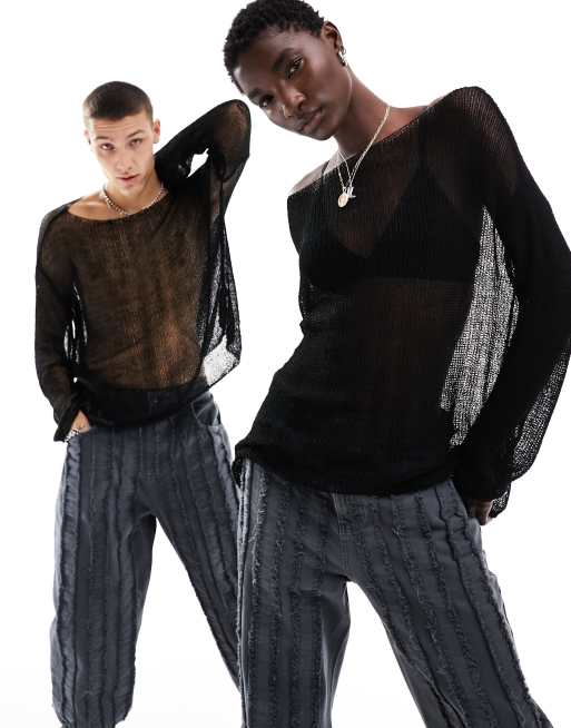 Reclaimed Vintage - Uniseks gebreide top in zwart