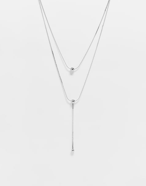 Reclaimed Vintage - Uniseks gelaagde ketting in zilver - view 1