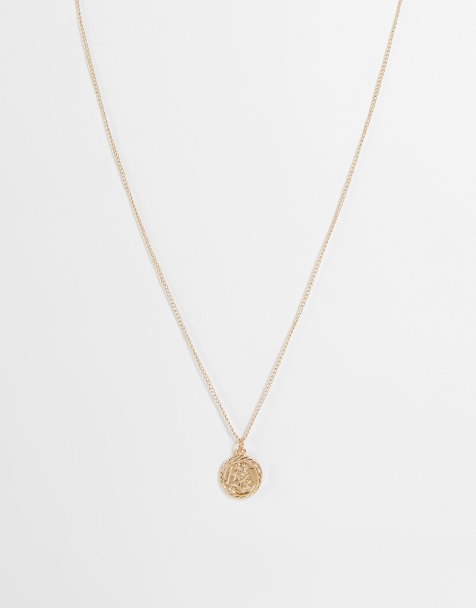 Reclaimed Vintage - Uniseks ketting met Sint Christoffel-hangertje in goud - view 1