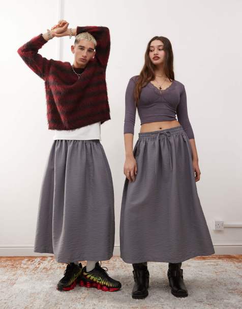 Reclaimed Vintage - Uniseks nylon rok in antraciet - view 1