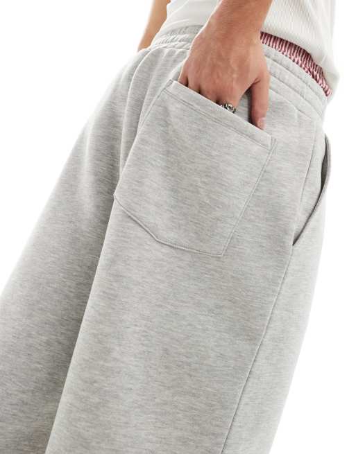 Reclaimed Vintage - Uniseks ruimvallende jersey sweatshort in grijs, 3 van 5