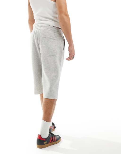 Reclaimed Vintage - Uniseks ruimvallende jersey sweatshort in grijs, 5 van 5