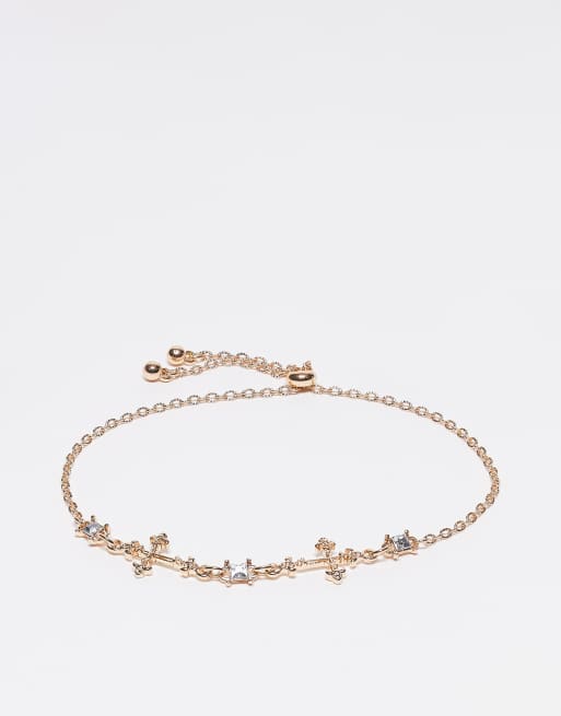 Reclaimed Vintage - Uniseks schakelarmband met kruis in goud