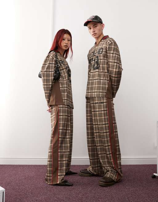 Reclaimed Vintage - Uniseks sportieve co-ord set met geruite print