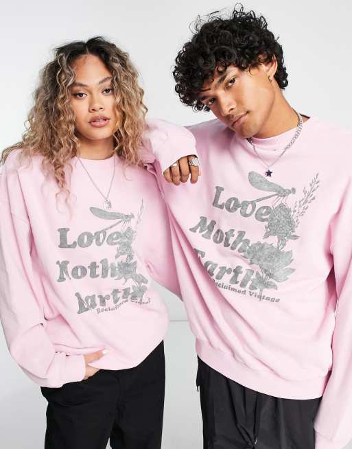 Reclaimed Vintage - Uniseks sweater met ronde hals in roze