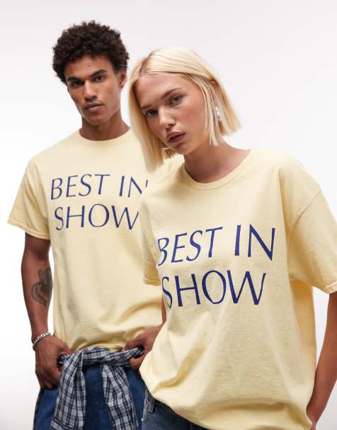 Reclaimed Vintage - Uniseks T-shirt met 'best in show' print in geel - view 1