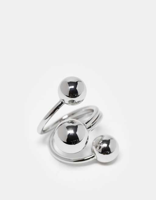 Reclaimed Vintage - Uniseks wikkelring in zilver