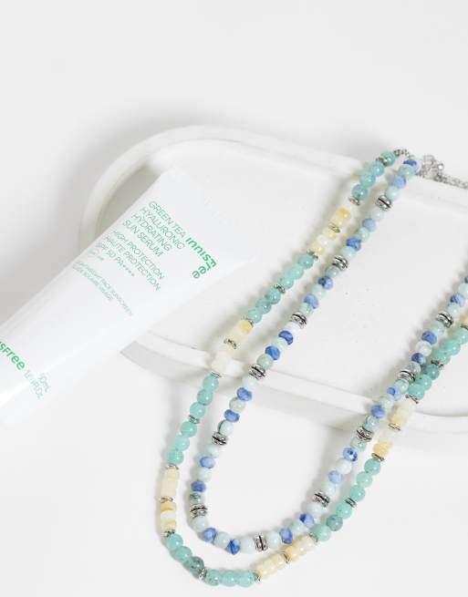 Reclaimed Vintage unisex 2 pack of pearly bead necklaces, 2 of 4