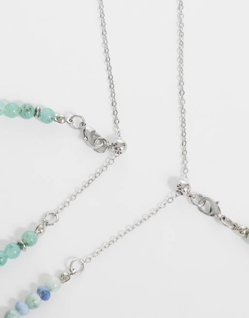 Reclaimed Vintage unisex 2 pack of pearly bead necklaces, 3 of 4