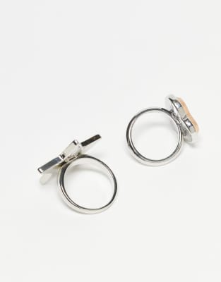 Reclaimed Vintage Unisex 2-pack Signet Rings In Multi