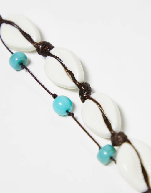Reclaimed Vintage unisex 2 row choker with shells | ASOS