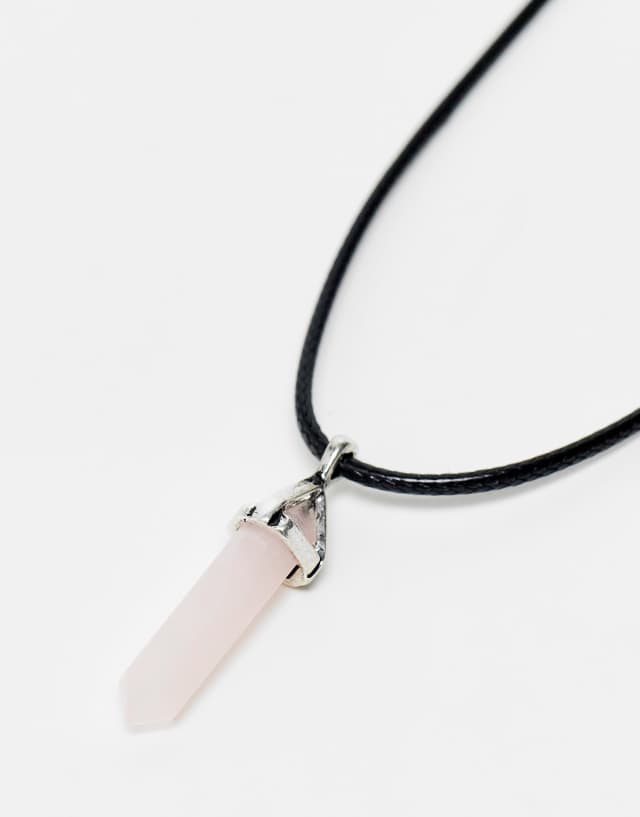 Reclaimed Vintage unisex 2 row cord necklace with cosmic pendant 0