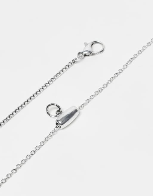 Reclaimed Vintage unisex 2 row necklace cross and square pendant, 3 of 3