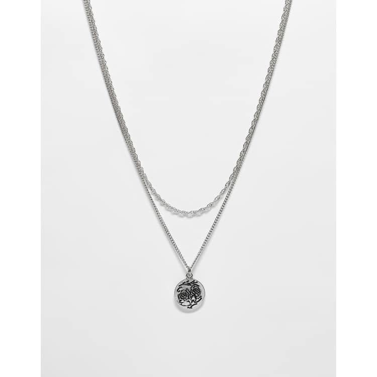 Silver necklace asos store