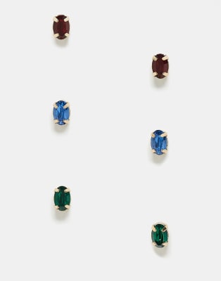 Reclaimed Vintage Unisex 3-pack Studs In Multi