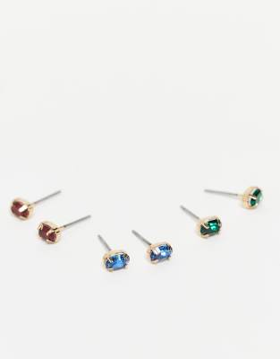 Reclaimed Vintage Unisex 3-pack Studs In Multi