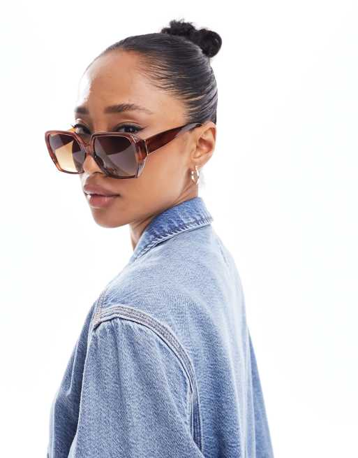 Reclaimed Vintage Unisex 70s Sunglasses in Brown