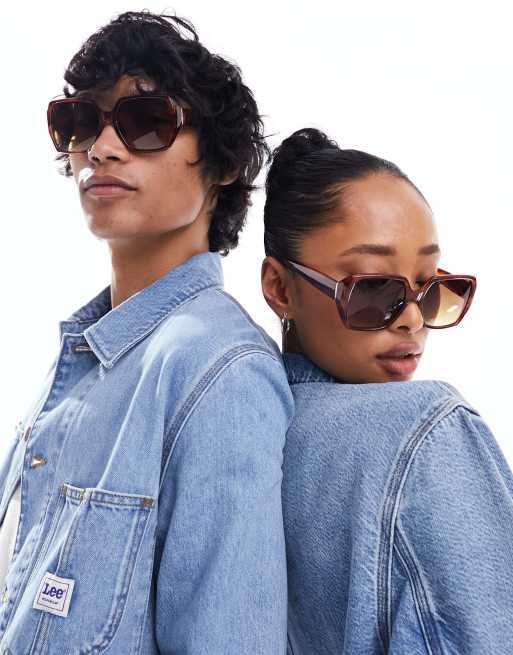 Reclaimed Vintage Unisex 70s Sunglasses in Brown