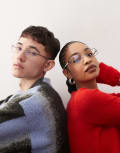 [Reclaimed Vintage] Reclaimed Vintage unisex 90s librarian blue light glasses-Multi One Size multi