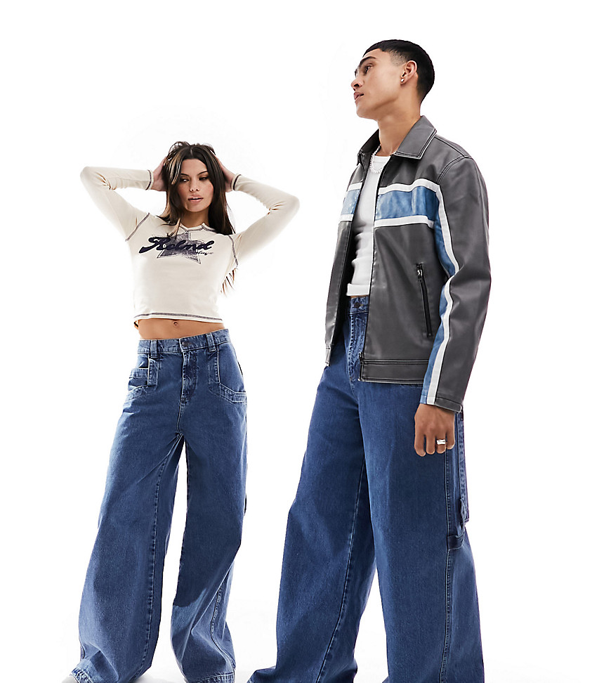 Reclaimed Vintage unisex 90s skate jean in indigo-Blue