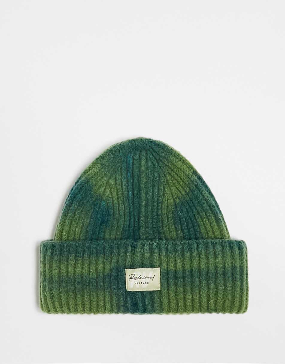 Reclaimed Vintage unisex acid wash beanie in green