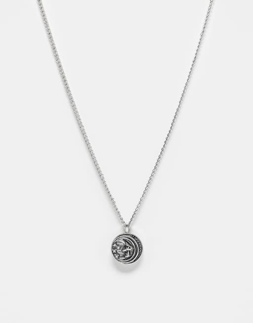 Reclaimed Vintage Unisex – Łańcuszkowy naszyjnik w srebrnym kolorze z zawieszką