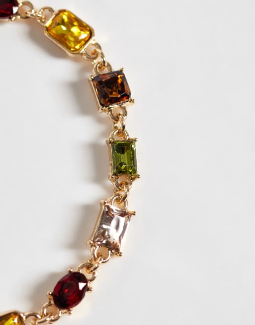 Reclaimed Vintage unisex armbånd med sten i flere farver, 2 af 3