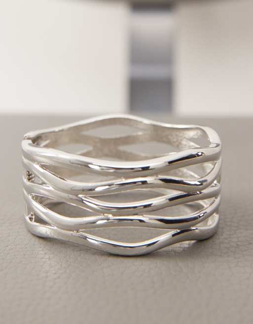 Reclaimed Vintage - Unisex armband met geweven structuur in zilver