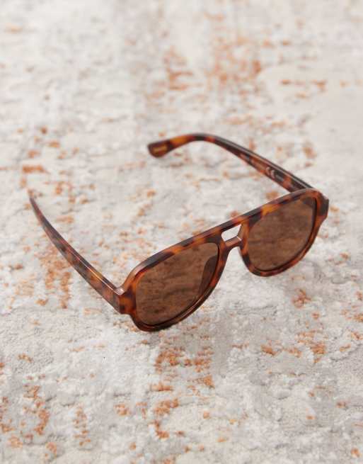 Reclaimed Vintage unisex aviator sunglasses in tort