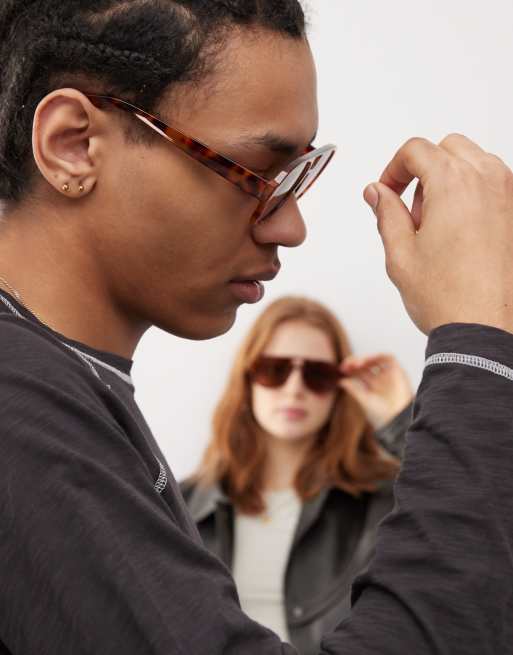 Reclaimed Vintage unisex aviator sunglasses in tort