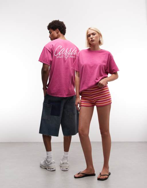 Reclaimed Vintage unisex back graphic oversized t-shirt in raspberry, 2 of 4
