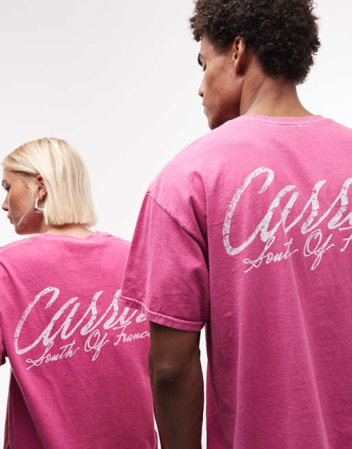 Reclaimed Vintage unisex back graphic oversized t-shirt in raspberry, 4 of 4