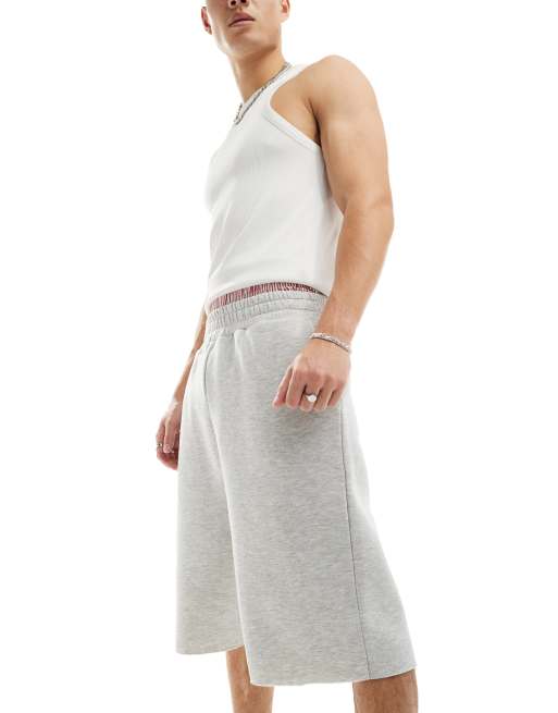 Reclaimed Vintage unisex baggy sweat jersey shorts in grey ASOS