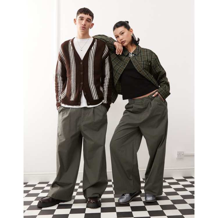 Reclaimed Vintage unisex baggy trouser with front pleat