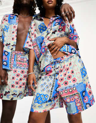 Reclaimed Vintage unisex bandana print viscose shorts co-ord - ASOS Price Checker