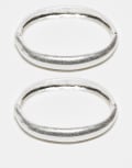 [Reclaimed Vintage] Reclaimed Vintage unisex bangle 2 pack in silver S-M silver