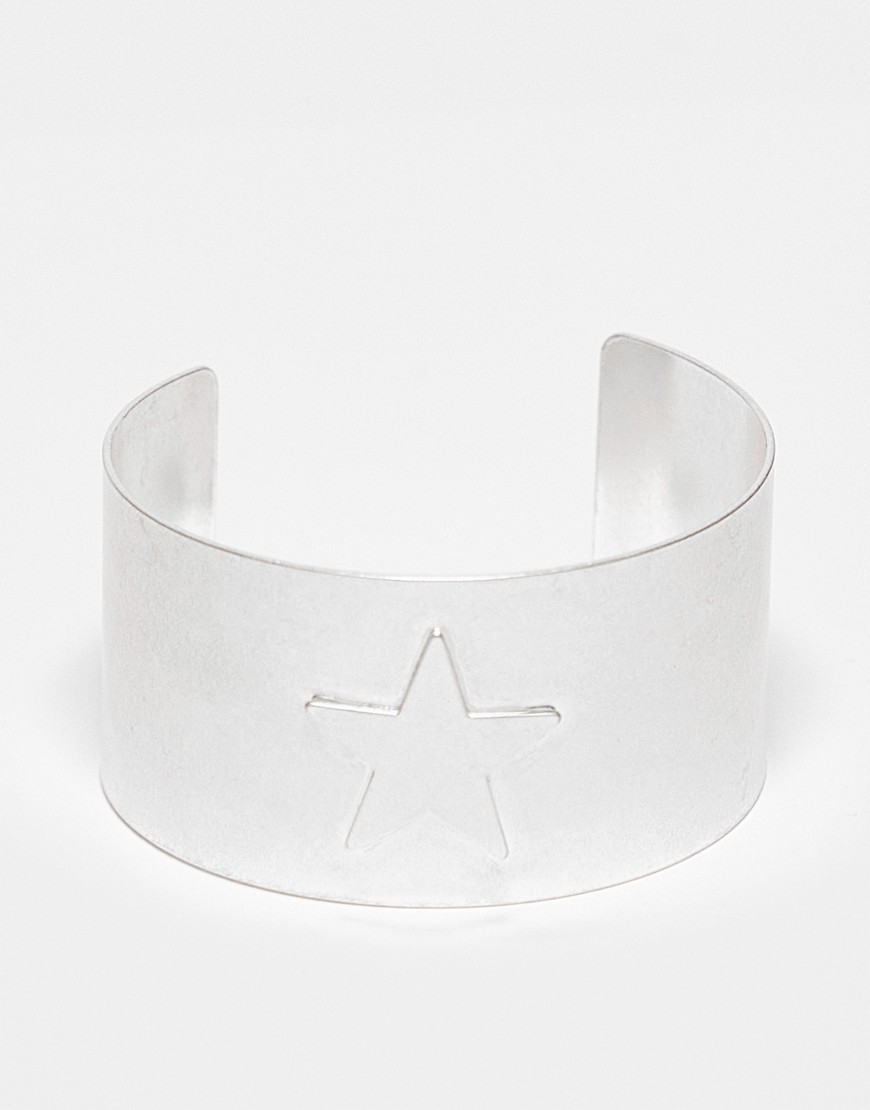 unisex bangle with star in silver
