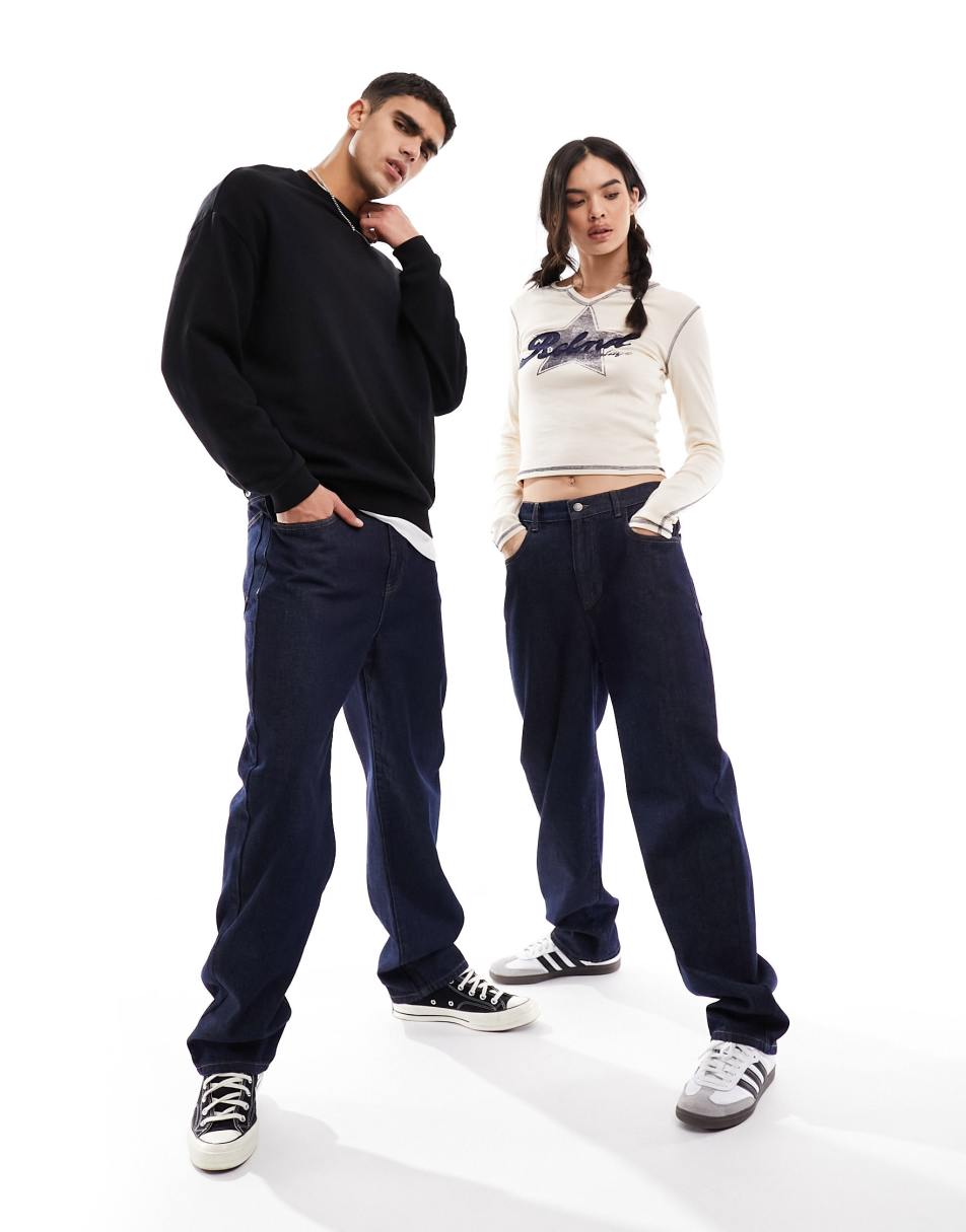 Reclaimed Vintage unisex barrel leg jean in indigo