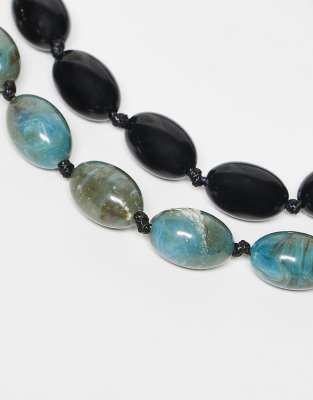 Reclaimed Vintage Unisex Bead 2 Pack Necklaces