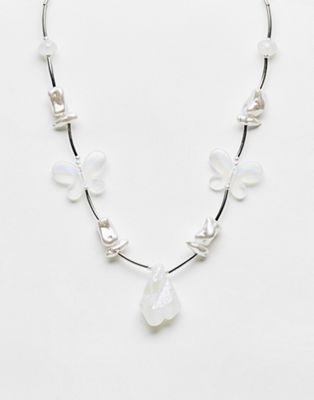 Reclaimed Vintage unisex beaded moonstone necklace - ASOS Price Checker