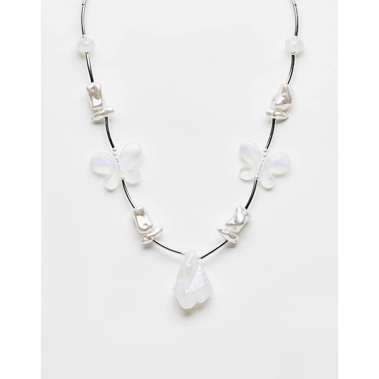 Reclaimed Vintage unisex beaded moonstone necklace ASOS