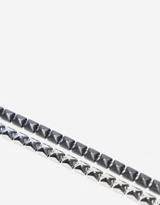 RECLAIMED VINTAGE UNISEX BEADY BRACELET 2 PACK-MULTI 