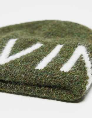 Reclaimed Vintage Unisex Beanie With Branding In Green