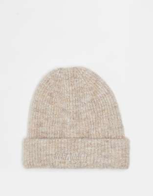 Reclaimed Vintage Unisex Beanie With Branding In Neutral
