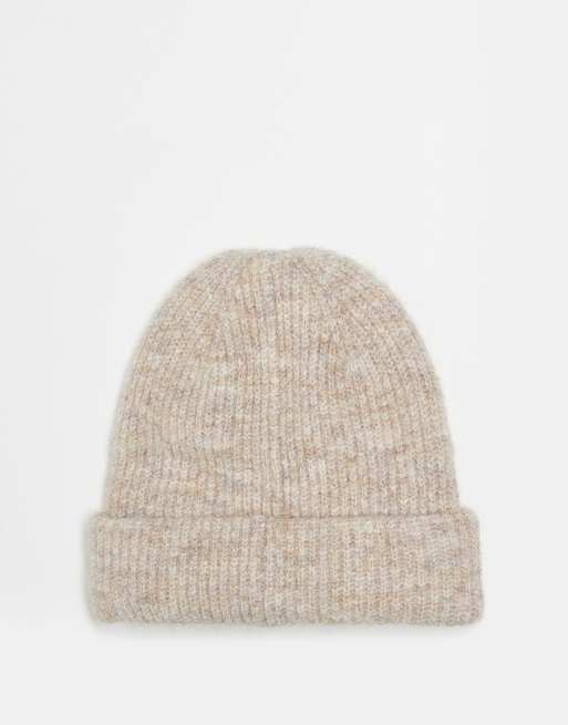 Reclaimed Vintage unisex beanie with branding in oatmeal, 3 of 3