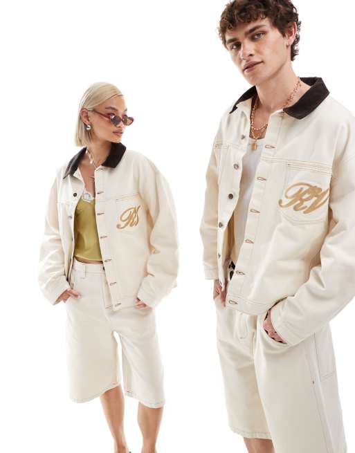 Reclaimed Vintage - Unisex - Beige denimjakke - Del af sæt