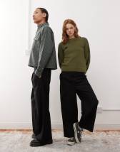 Reclaimed Vintage unisex baggy pants with front pleat detail