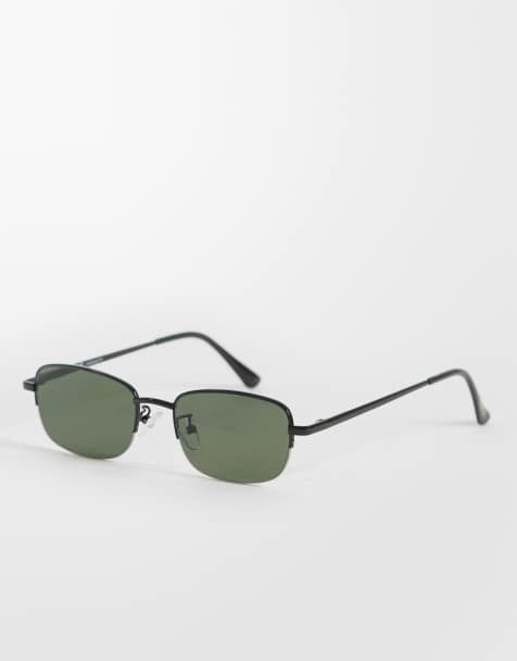 Reclaimed Vintage unisex black D frame sunglasses in black - view 1