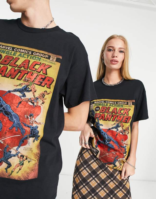 Reclaimed Vintage unisex Black Panther licensed t-shirt in black